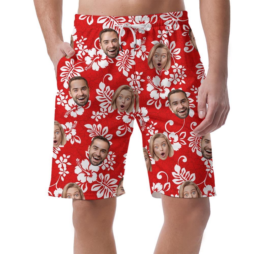 Custom Men's Matching Summer Red Shorts With Team Logo - variant image 1