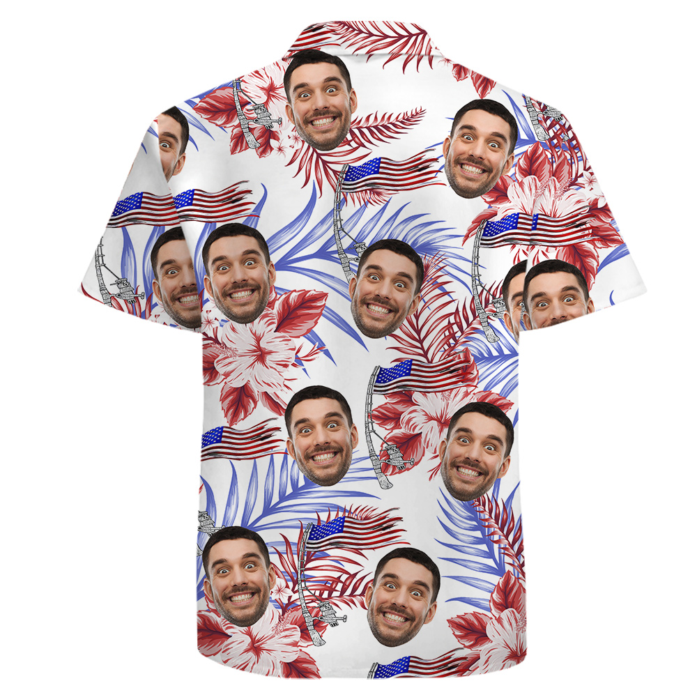 American Independence Day Custom 1-4 Faces Cotton Hawaiian Shirt