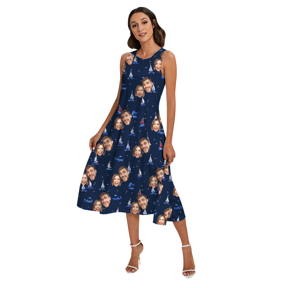 Custom Family Faces Matching Hawaiian Outfit With Ship Print