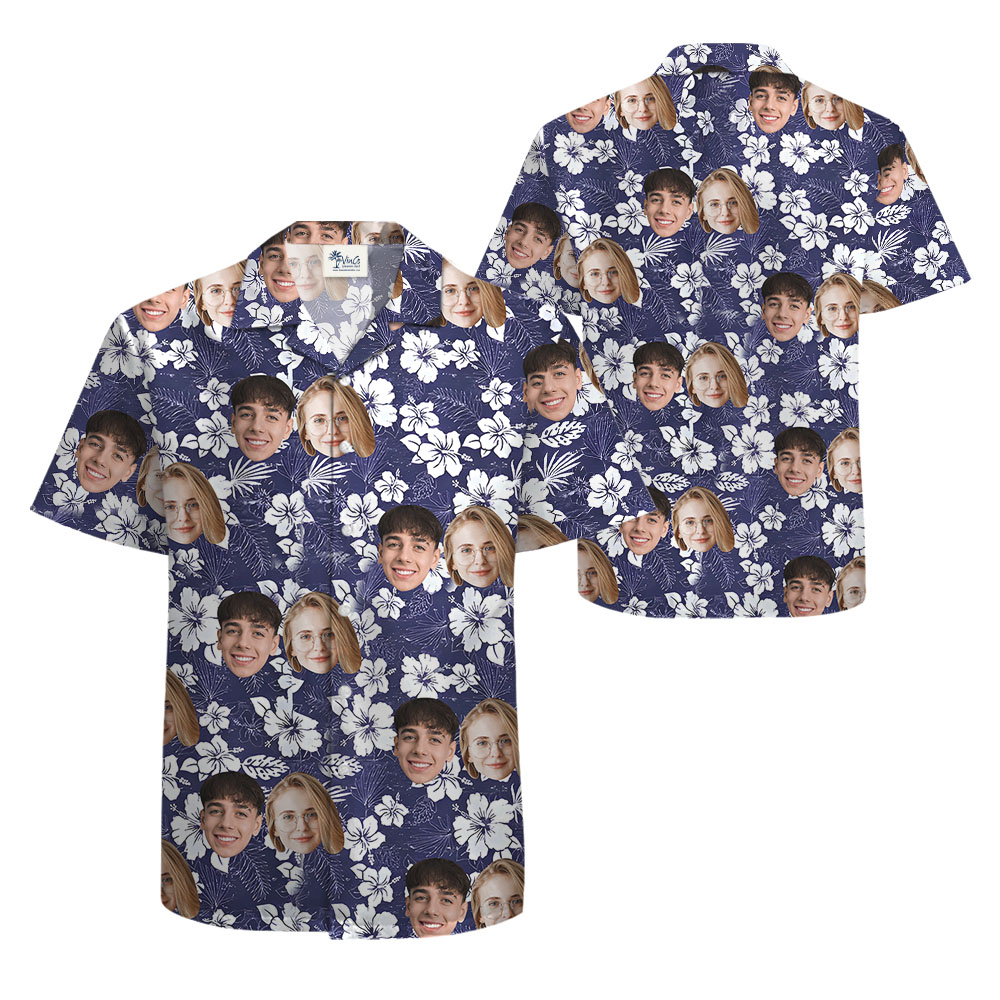 Hilarious Floral Hawaiian Shirts With Custom 1-4 Faces
