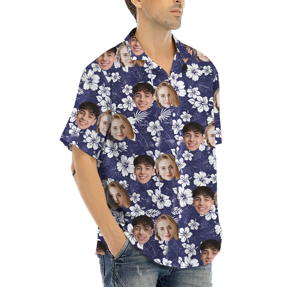 Hilarious Floral Hawaiian Shirts With Custom 1-4 Faces