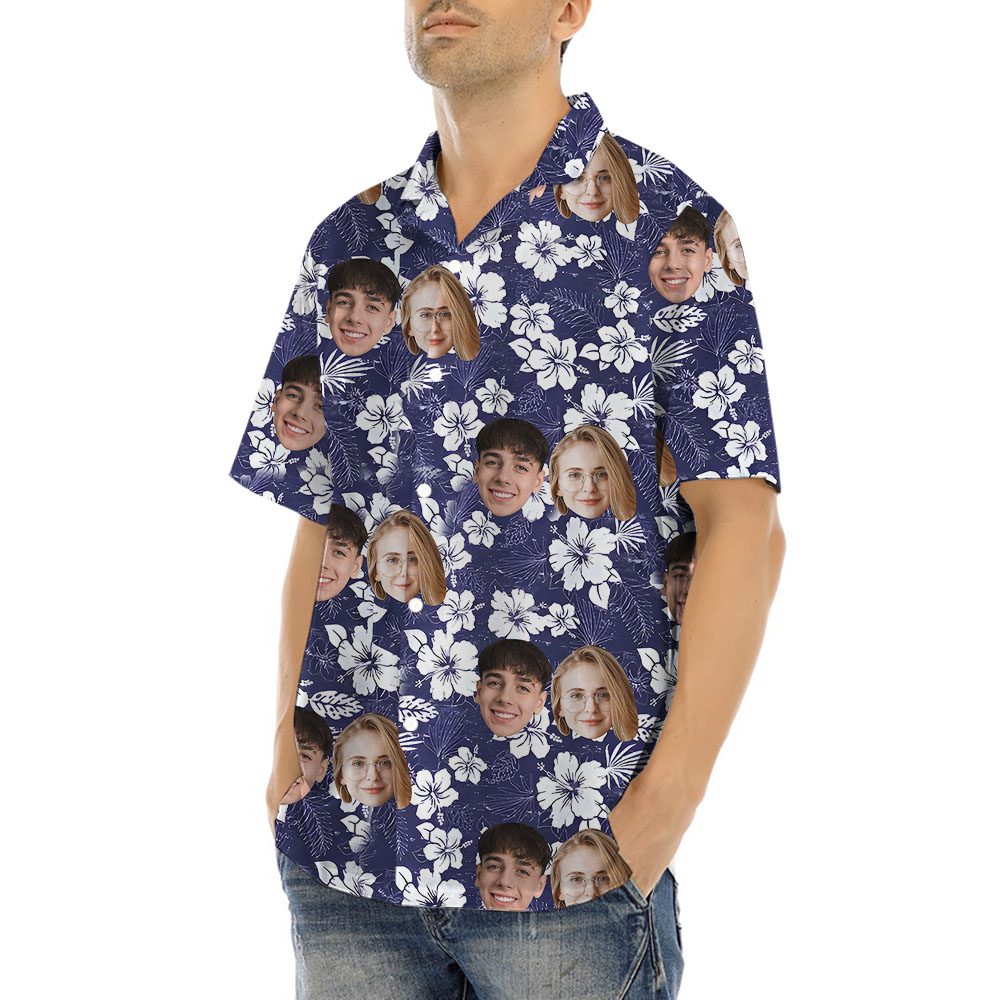 Hilarious Floral Hawaiian Shirts With Custom 1-4 Faces