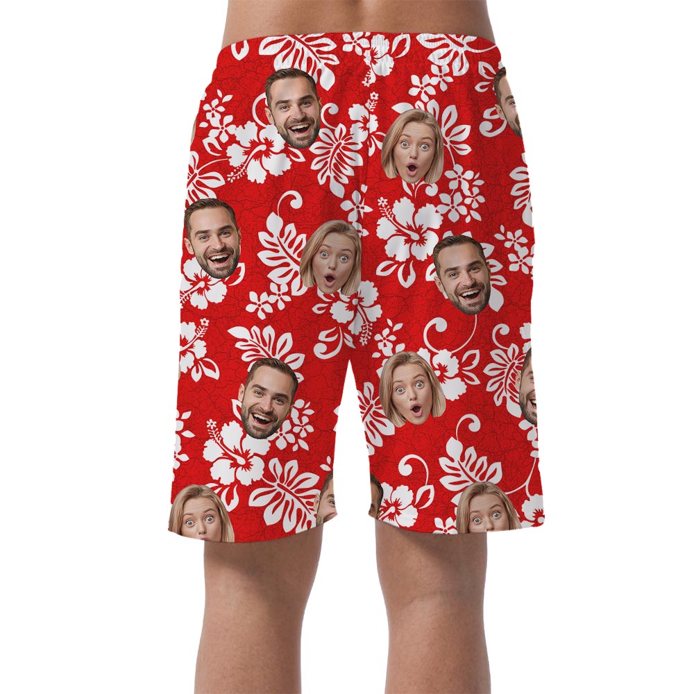 Custom Men's Matching Summer Red Shorts With Team Logo