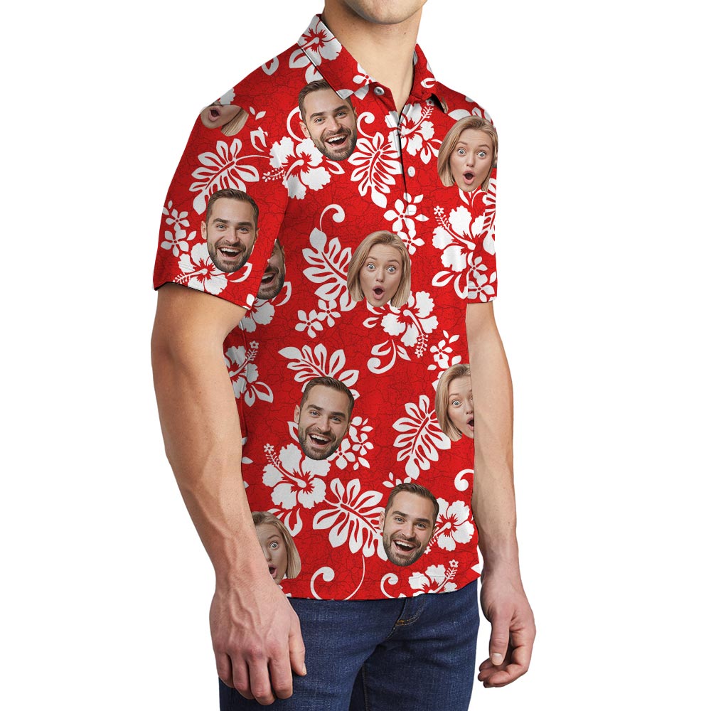 Custom Red Golf Shirt Men's Polo With Team Logo