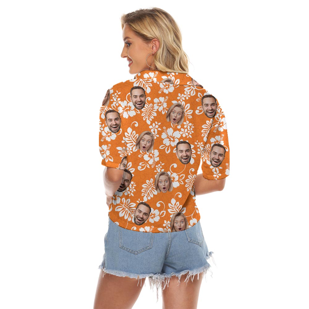 Vintage Orange Women's Cropped Hawaii Shirt Customizable