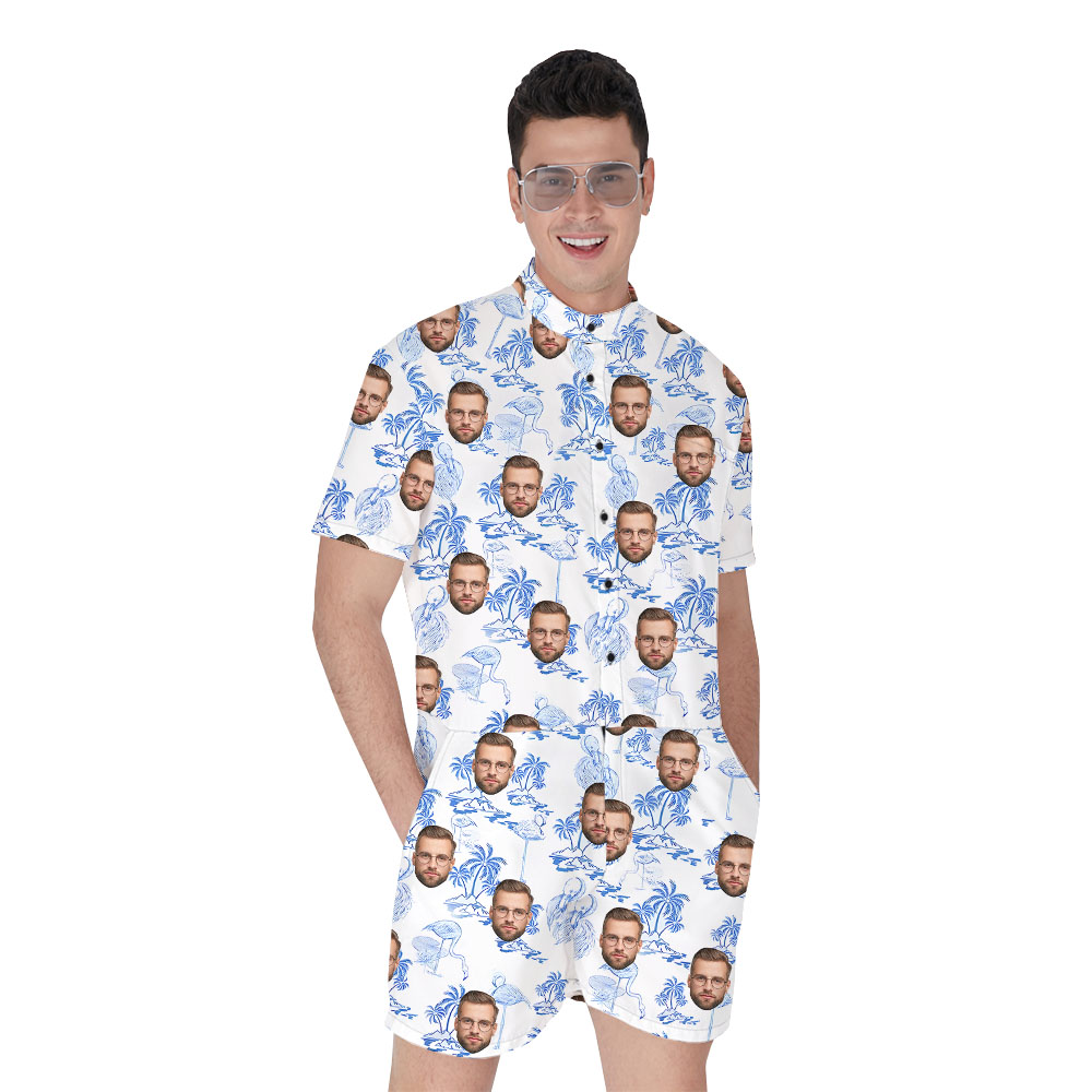 Hilarious Flamingo Male Romper With 4 Different Faces - variant image 1
