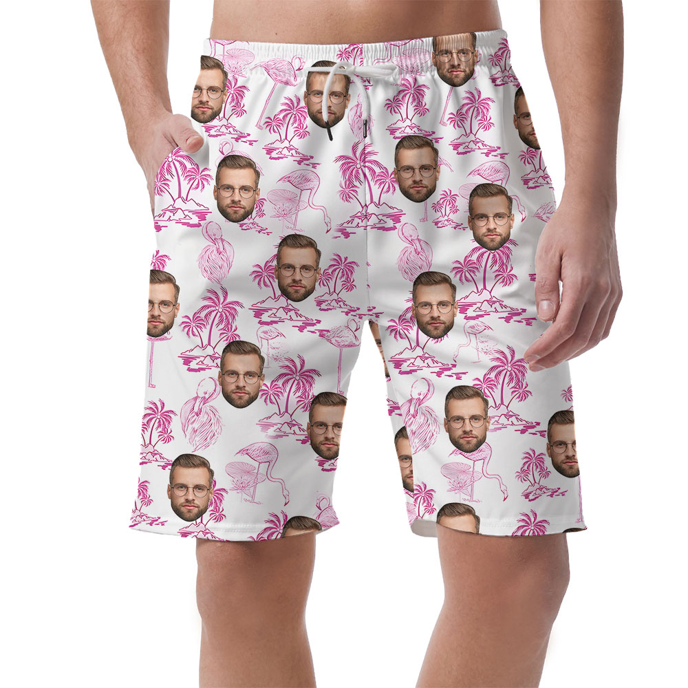 Flamingo And Beach Men's Shorts With Up To 4 Faces - variant image 1