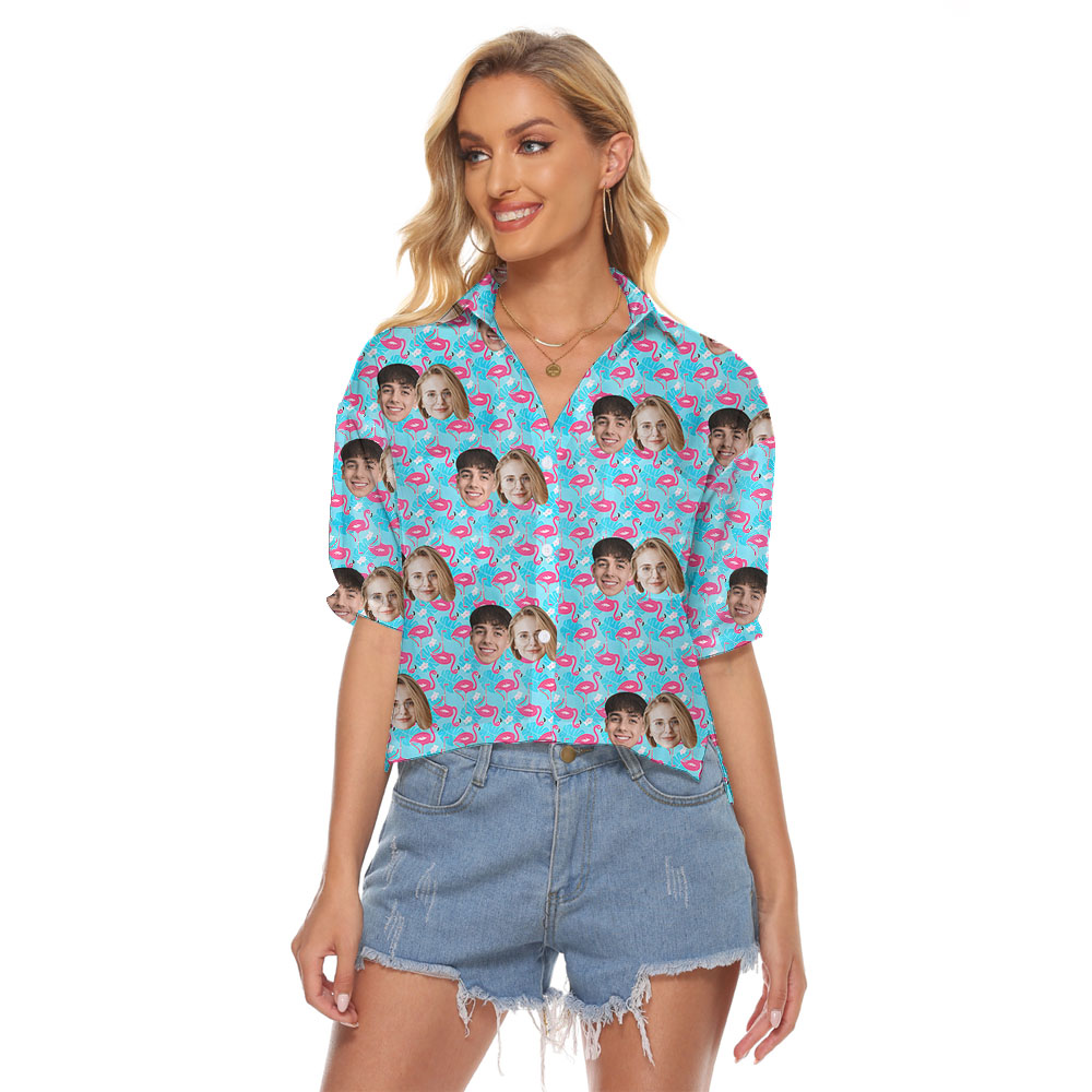 Custom Picture Flamingo Women's Blouses - variant image 1