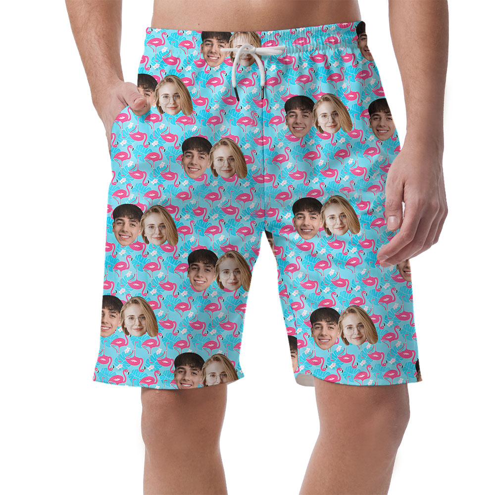 Custom Face Men's Swim Trunks Printed Flamingo - variant image 1