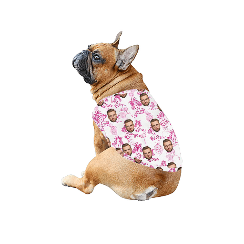 Matching Flamingo And Beach Family Hawaiian Shirt With Faces