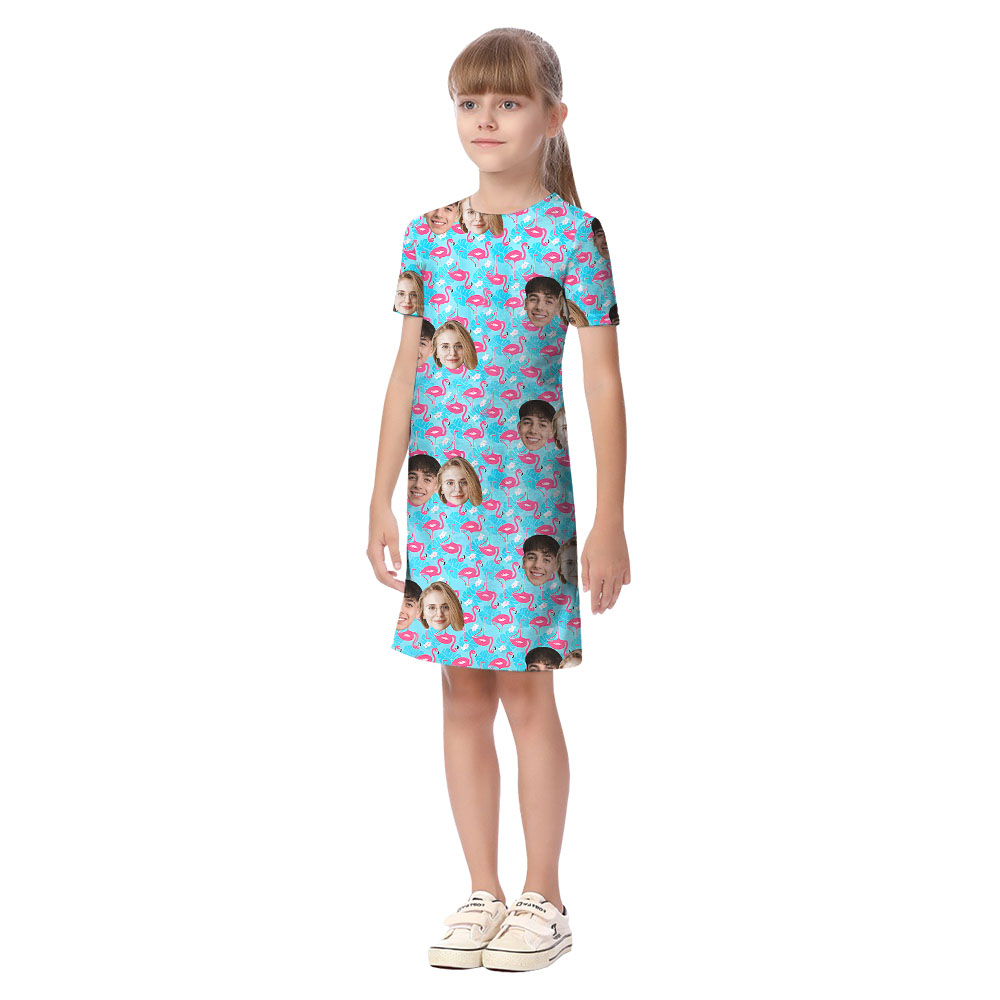 Custom 4 Pictures Matching Family Outfits With Flamingo