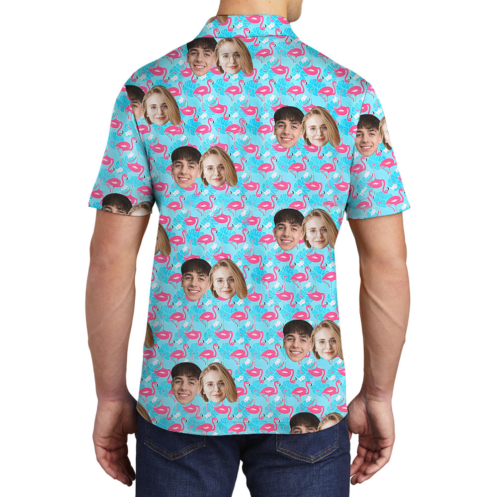 Custom Picture Flamingo Men's Collared Shirt