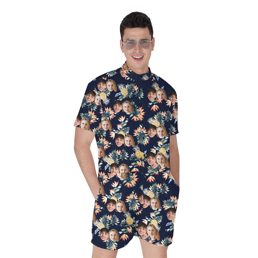Funny Black Pineapple Men's Romper With 1-4 Faces - variant image 1