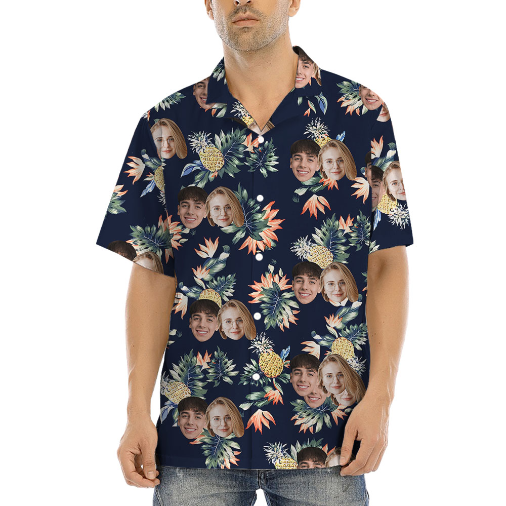 Custom Face Pineapple Printed Hawaiian Shirts - variant image 1