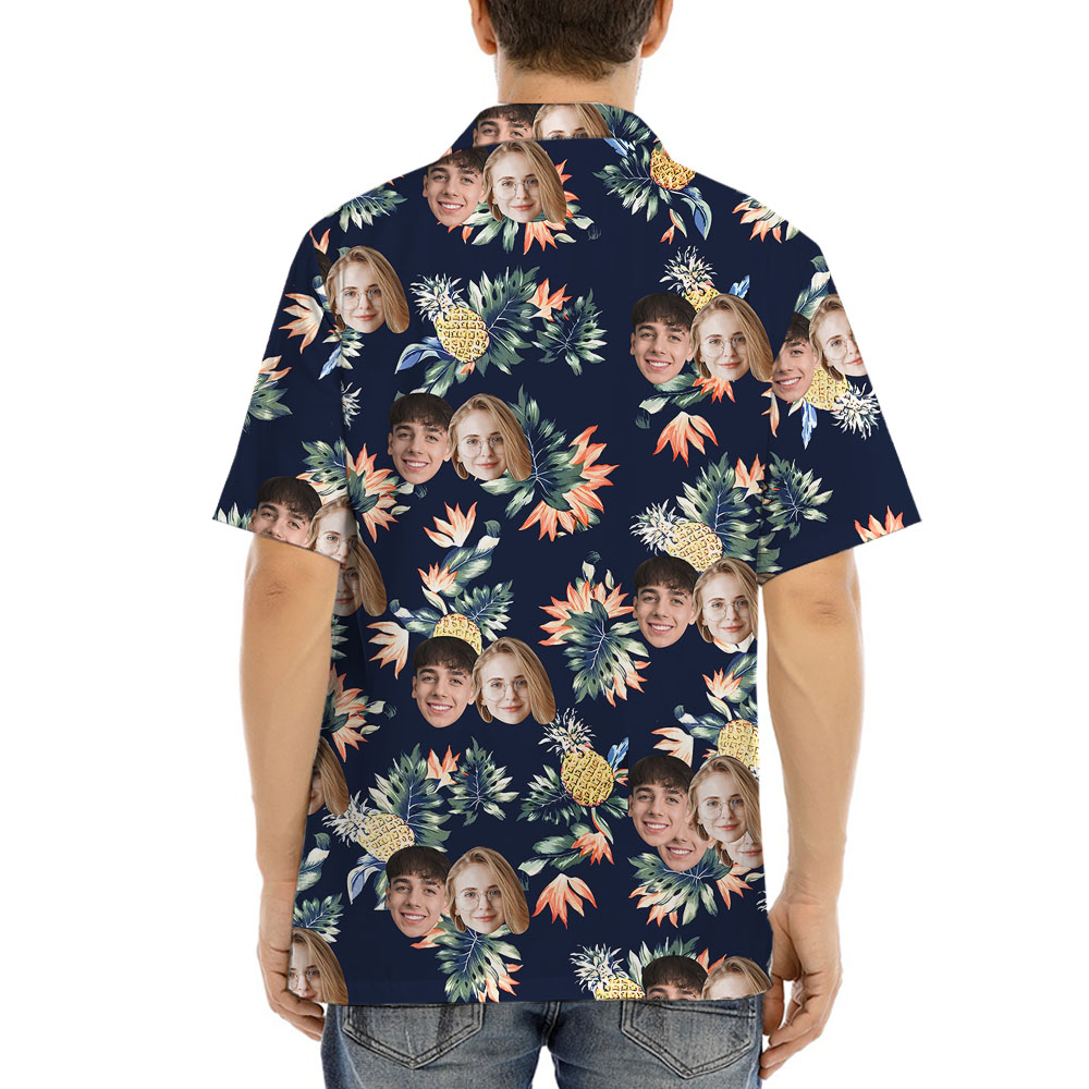 Custom Face Pineapple Printed Hawaiian Shirts