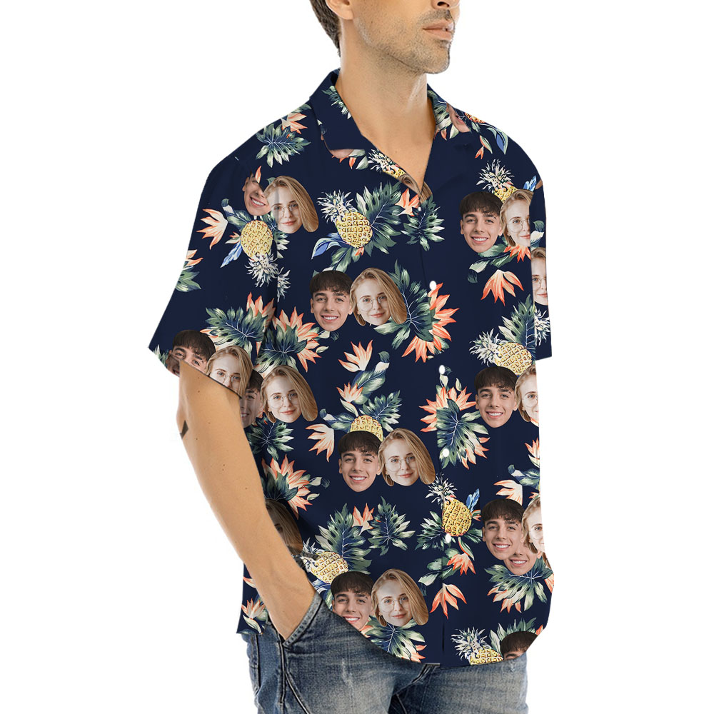 Custom Face Pineapple Printed Hawaiian Shirts