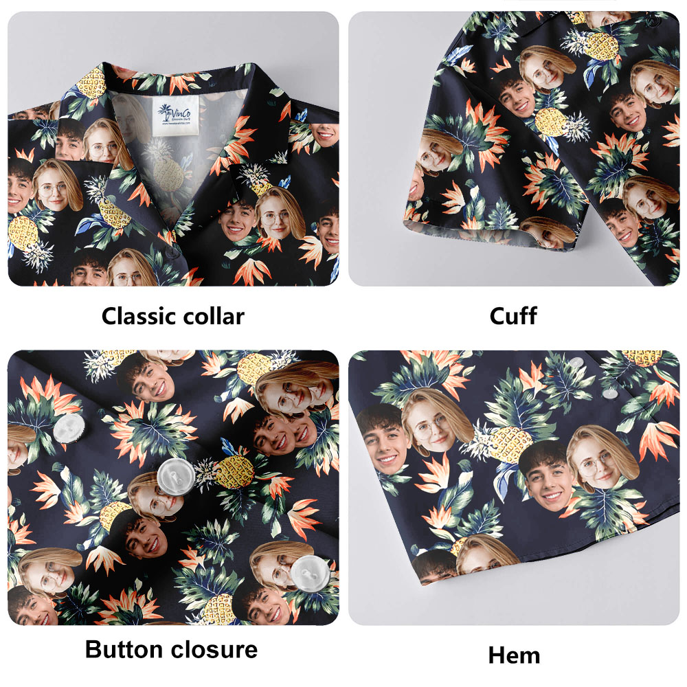Custom Face Pineapple Printed Hawaiian Shirts