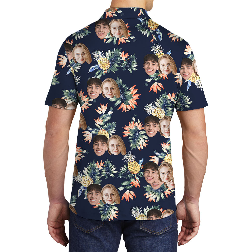 Up To 4 Faces On Pineapple Men's Polo Shirt