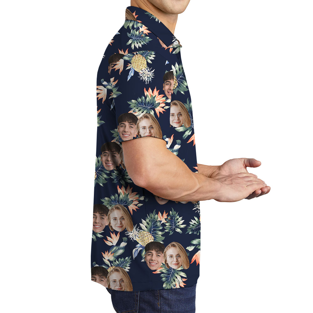 Up To 4 Faces On Pineapple Men's Polo Shirt