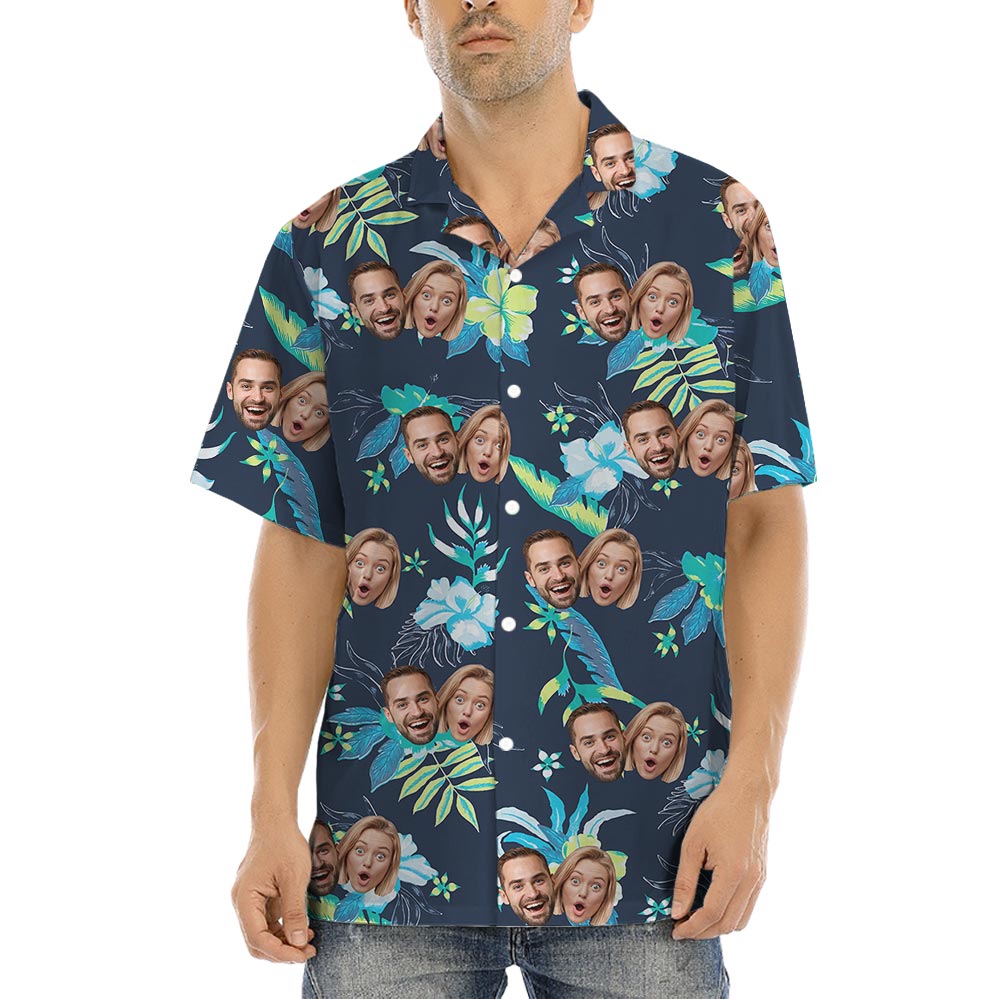 Floral Men's Hawaiian Shirt With Your Photos - variant image 1