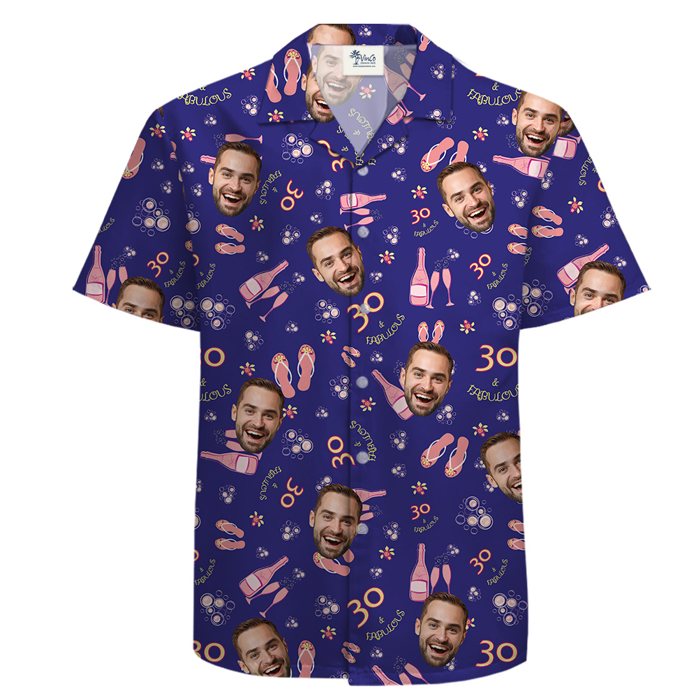 Fabulous Custom Face and Age 100% Cotton Hula Shirt - variant image 1