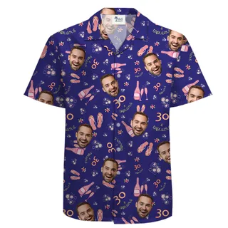 Fabulous Custom Face and Age 100% Cotton Hula Shirt