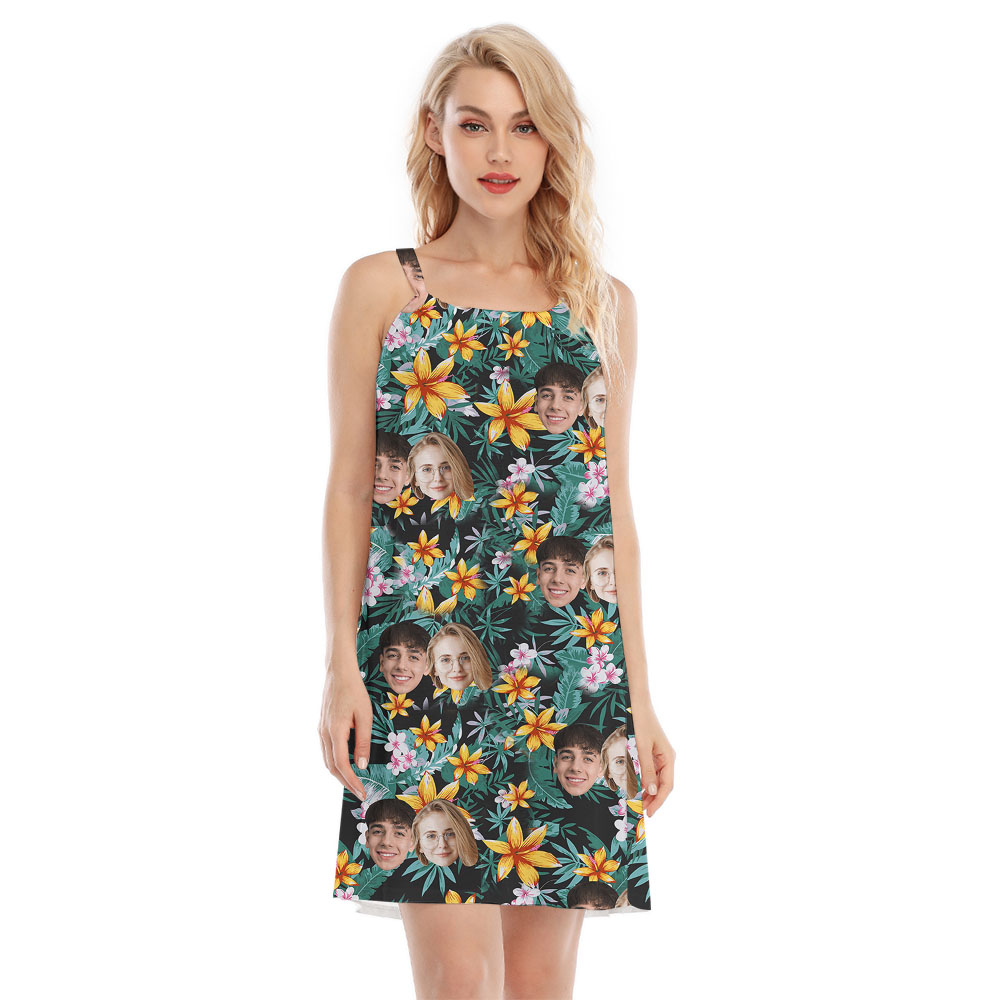 Custom Face Cami Dress With Tropical Green - variant image 1