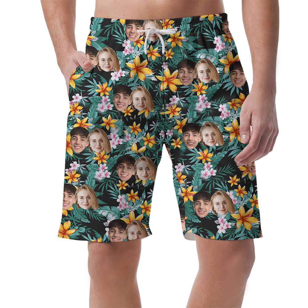 Floral Tropical Green Men's Swim Shorts - variant image 1