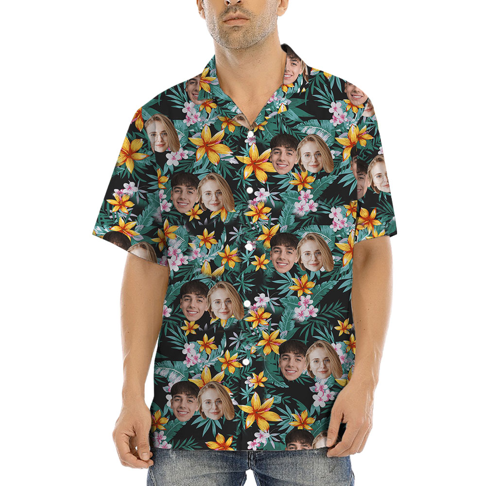 Custom Face Tropical Hula Shirt For Men - variant image 1