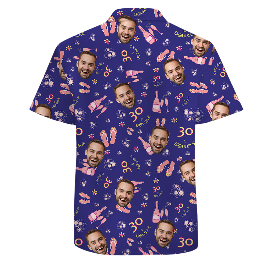 Fabulous Custom Face and Age 100% Cotton Hula Shirt