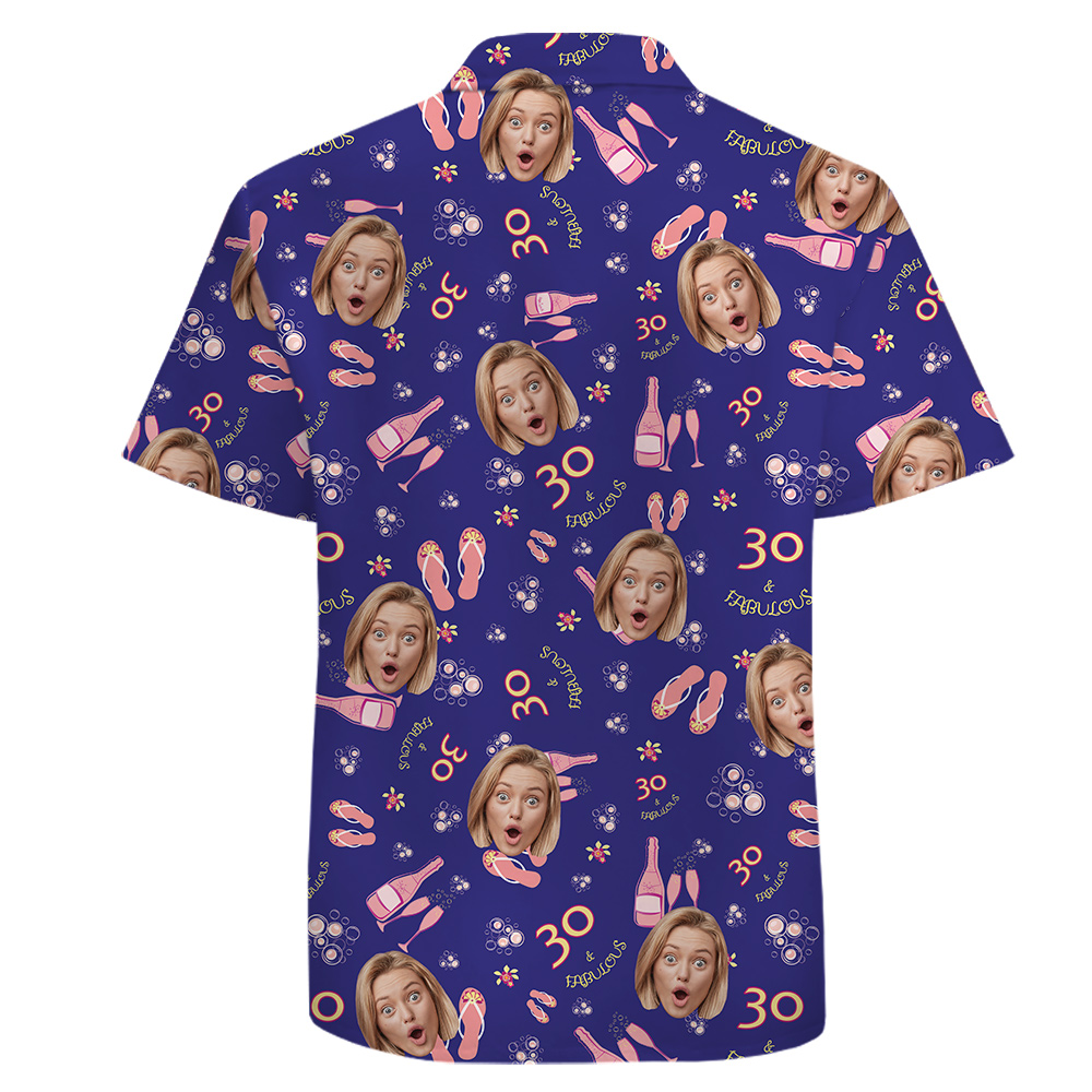 Fabulous Custom Face and Age 100% Cotton Hula Shirt