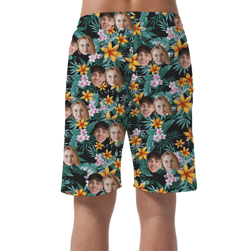 Floral Tropical Green Men's Swim Shorts