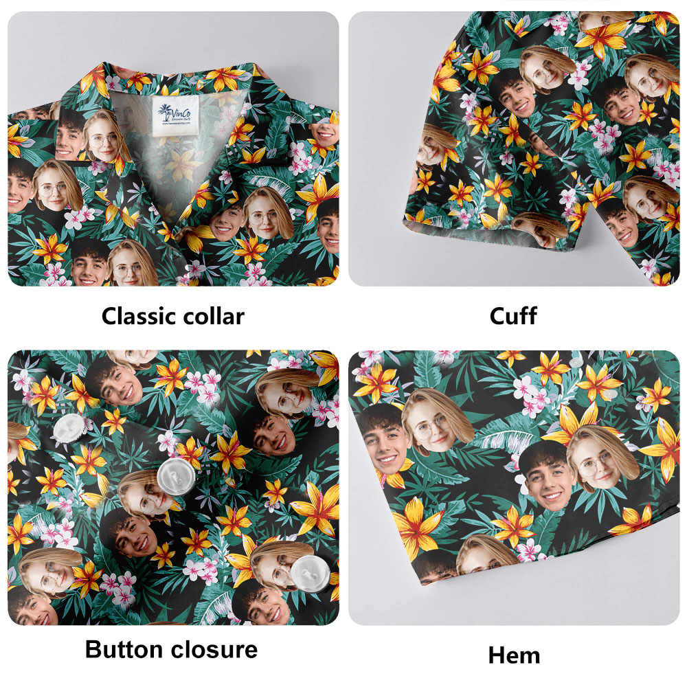 Custom Face Tropical Hula Shirt For Men