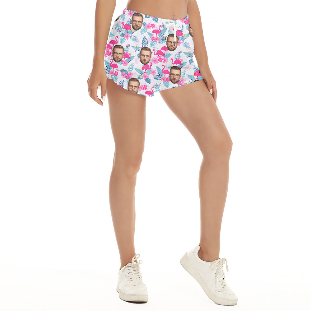 Pink Flamingo Women's Shorts With Up To 4 Faces
