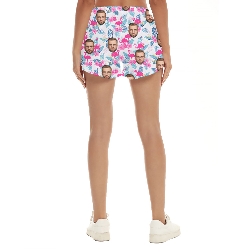 Pink Flamingo Women's Shorts With Up To 4 Faces