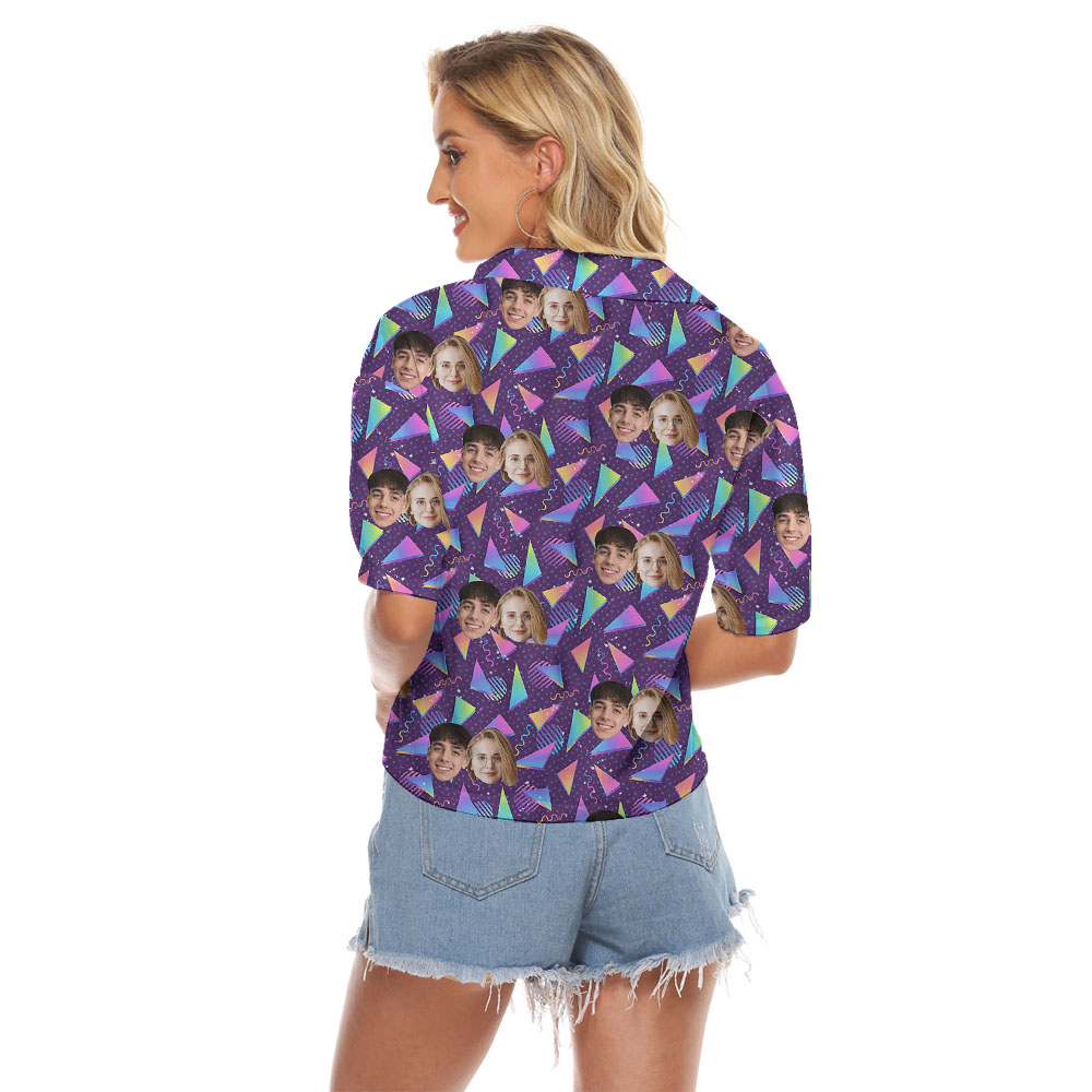 Funny Custom Face Vaporwave Arcade Women's Crop Top