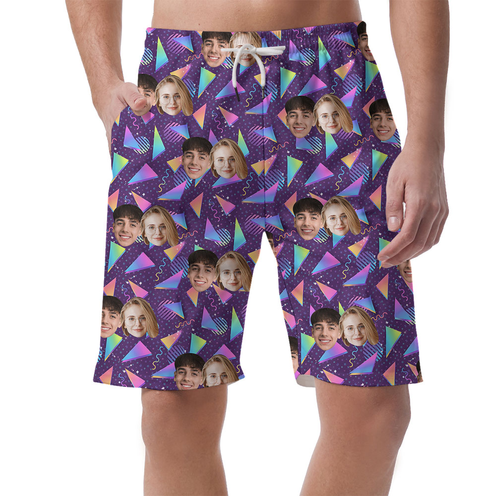 Vaporwave Arcade Carpet Men's Shorts With Multiple Faces - variant image 1