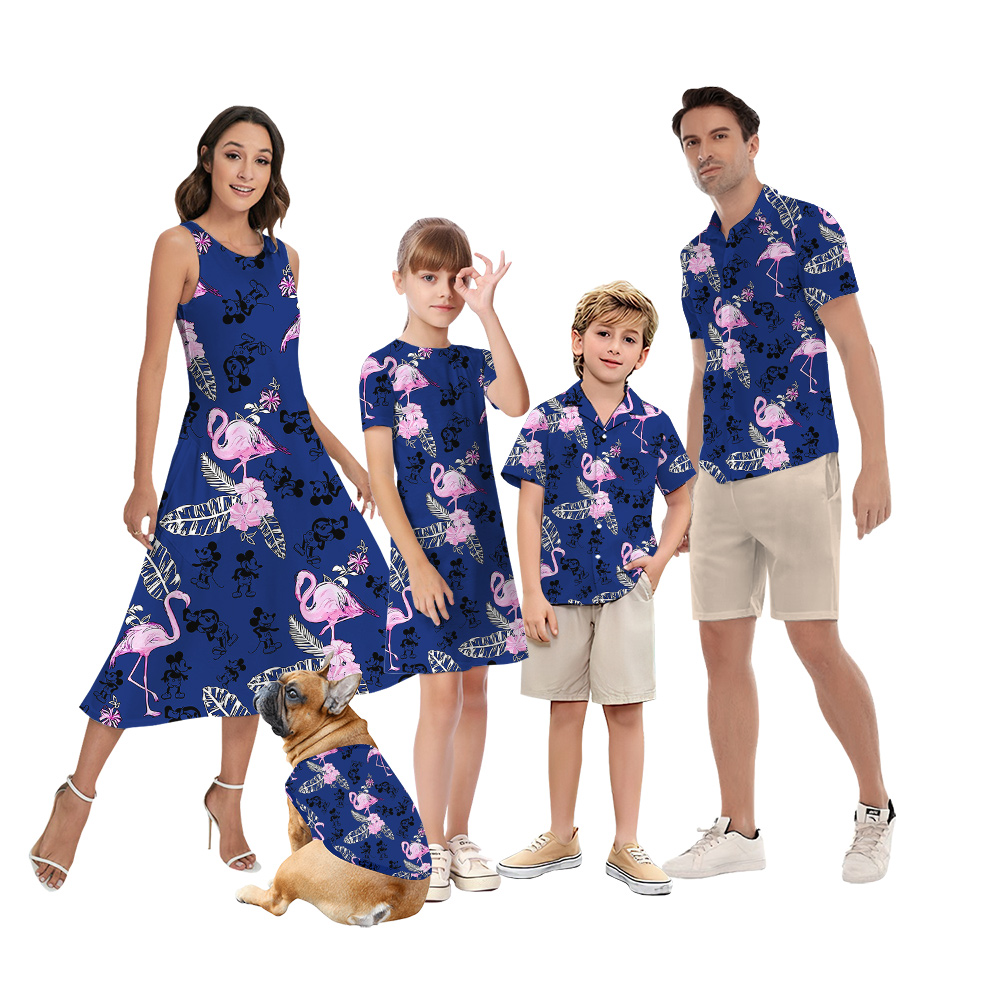 Steamboat Willie Mickey Flamingo Navy Matching Family Hawaiian Wear - variant image 1