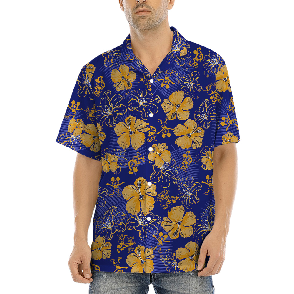 Steamboat Willie Mickey Classic Floral Hula Shirt For Men - variant image 1