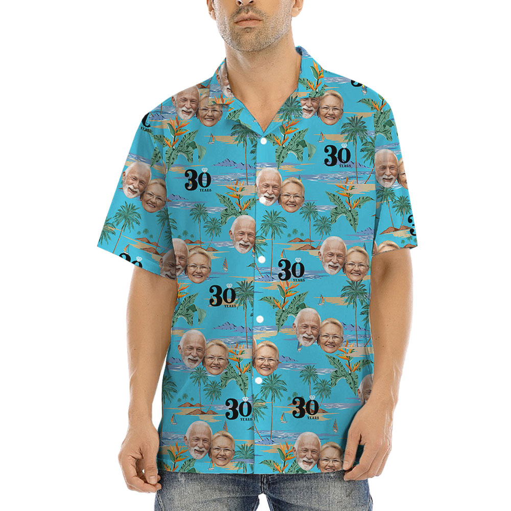 Custom Photo Anniversary Hawaiian Shirt - variant image 1