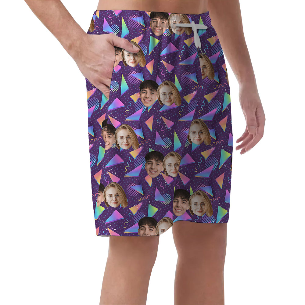Vaporwave Arcade Carpet Men's Shorts With Multiple Faces