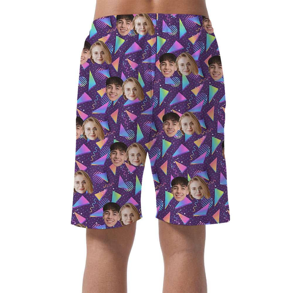 Vaporwave Arcade Carpet Men's Shorts With Multiple Faces