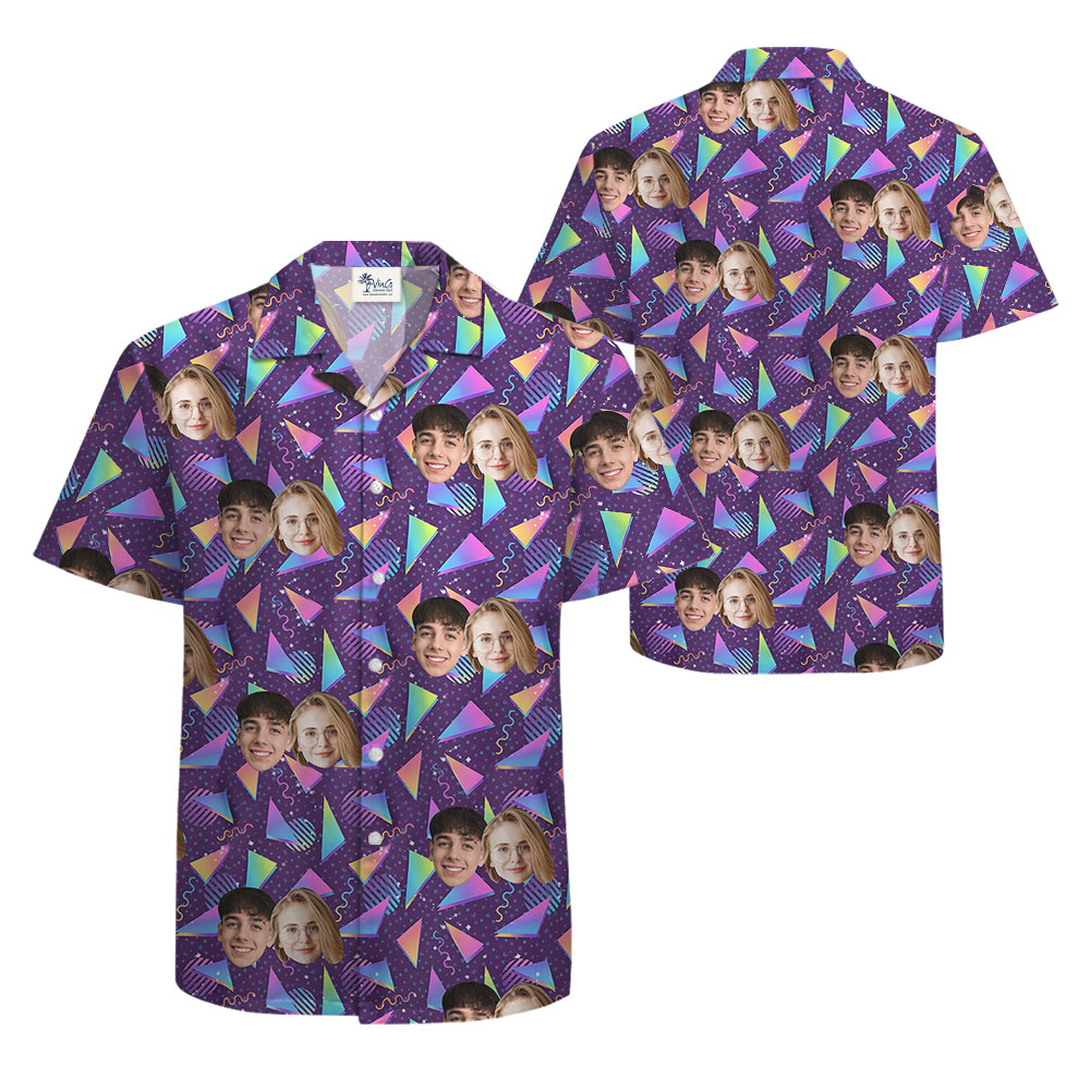 Vaporwave Arcade Carpet Custom Face Hawaiian Shirt