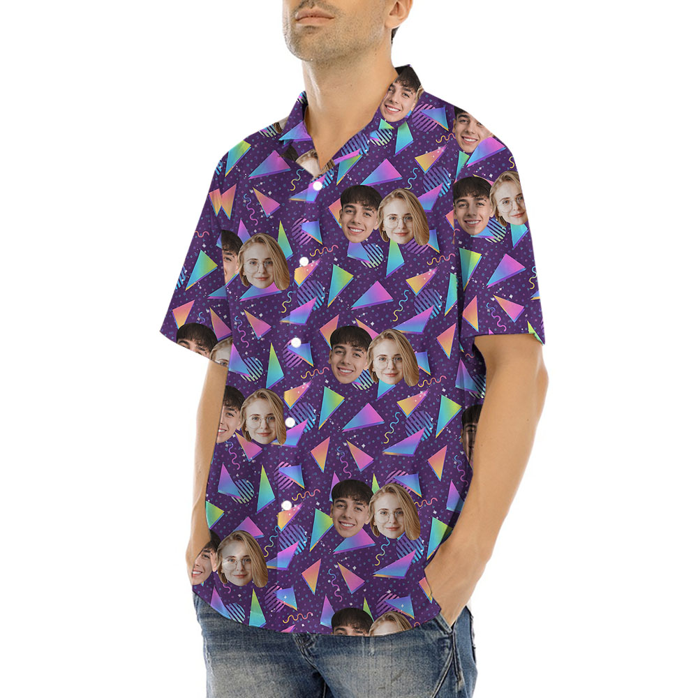 Vaporwave Arcade Carpet Custom Face Hawaiian Shirt