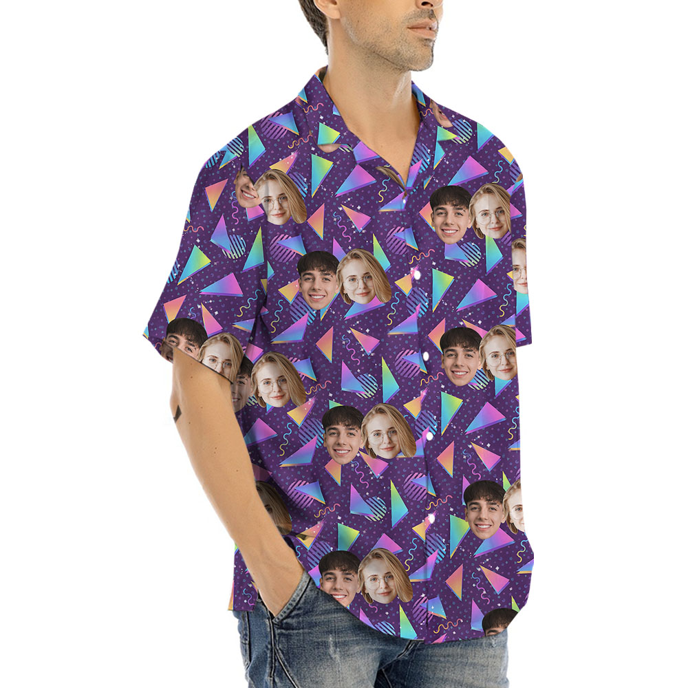 Vaporwave Arcade Carpet Custom Face Hawaiian Shirt