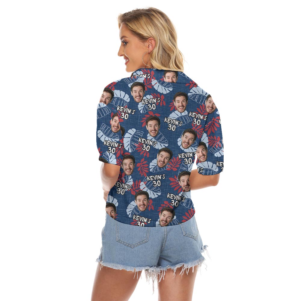 Custom Ladies Hawaiian Shirts Crop Top With Photo