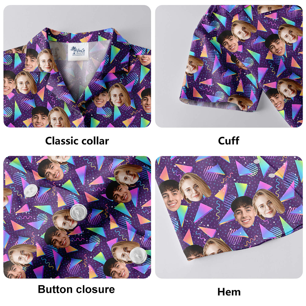 Vaporwave Arcade Carpet Custom Face Hawaiian Shirt