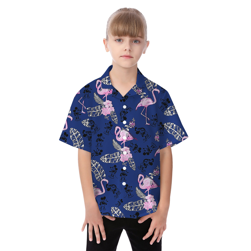 Steamboat Willie Mickey Flamingo Navy Matching Family Hawaiian Wear