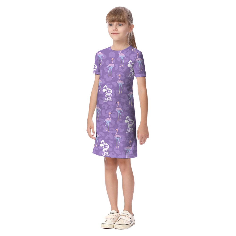 Purple Flamingo Steamboat Willie Mickey Family Hawaiian Matching Outfits
