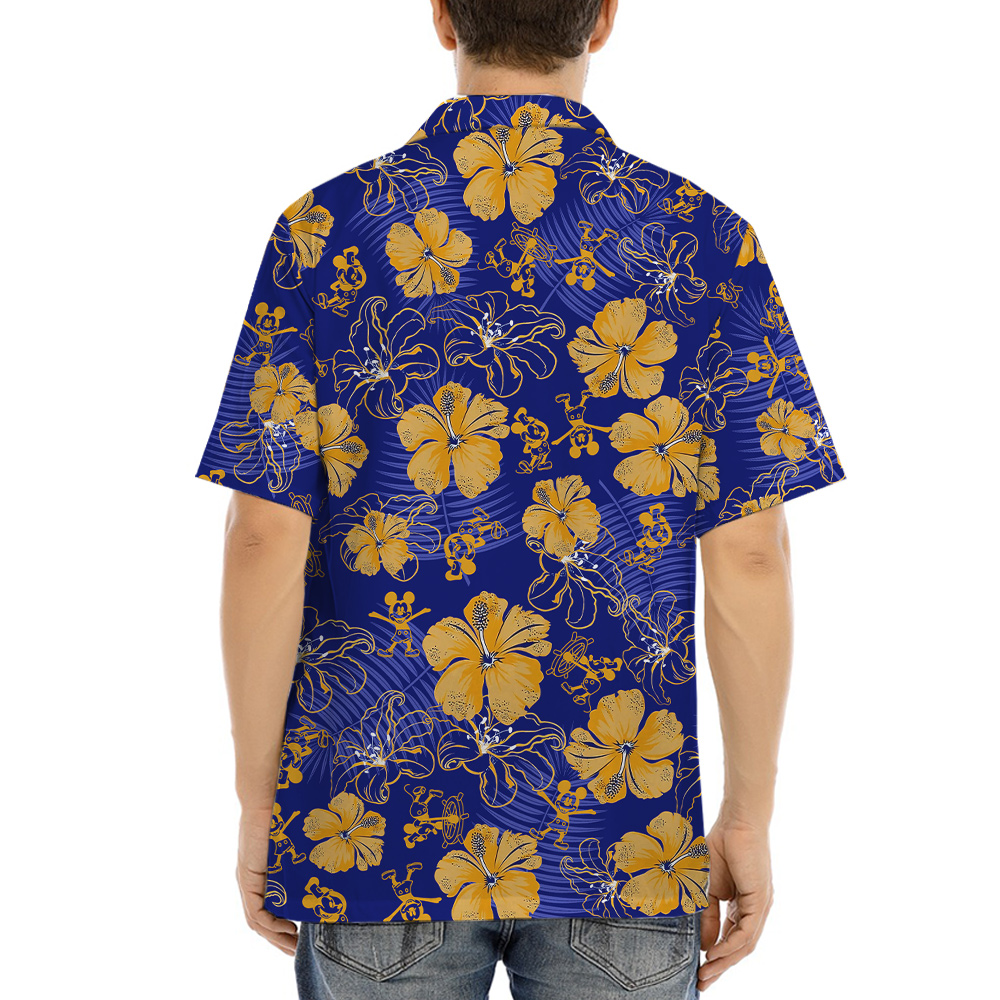 Steamboat Willie Mickey Classic Floral Hula Shirt For Men